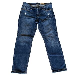 Women's Cosmic Blue Love Straight Leg 5 Pocket Jeans Medium Rise Size 29